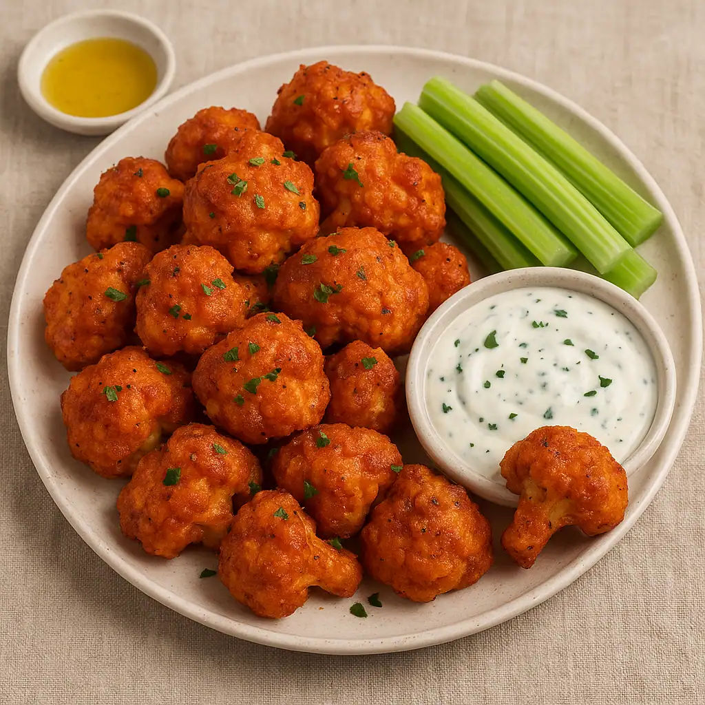 Pikante Buffalo Bloemkool-Wings met Ranchdip