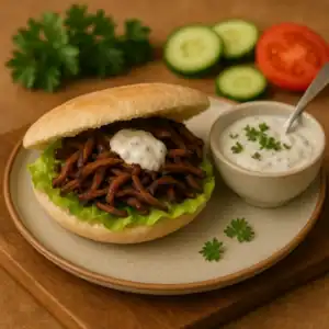 Plantaardige diner recepten 6 Pita met oesterzwamshoarma