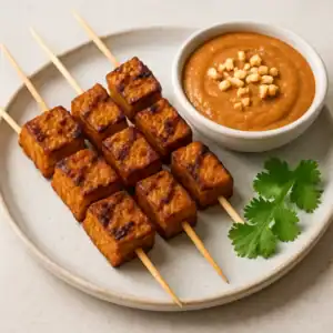 Plantaardige recepten 2 Tempeh Saté met Pindasaus