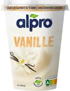 Bakje Alpro vanille yoghurt met vanillezaadjes