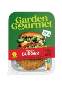 Vegan burger op bord
