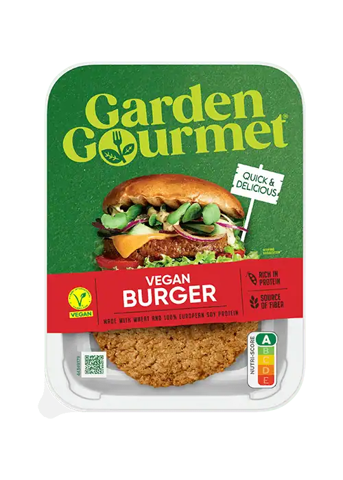 Vegan burger op bord