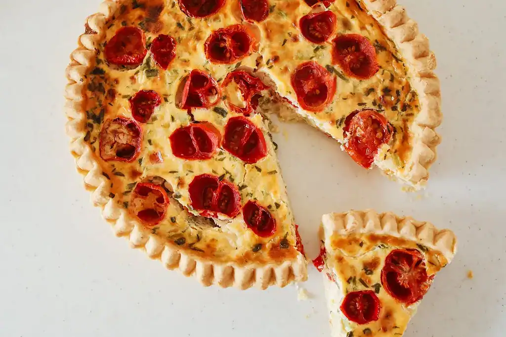 Hartige taart quiche zonder boter
