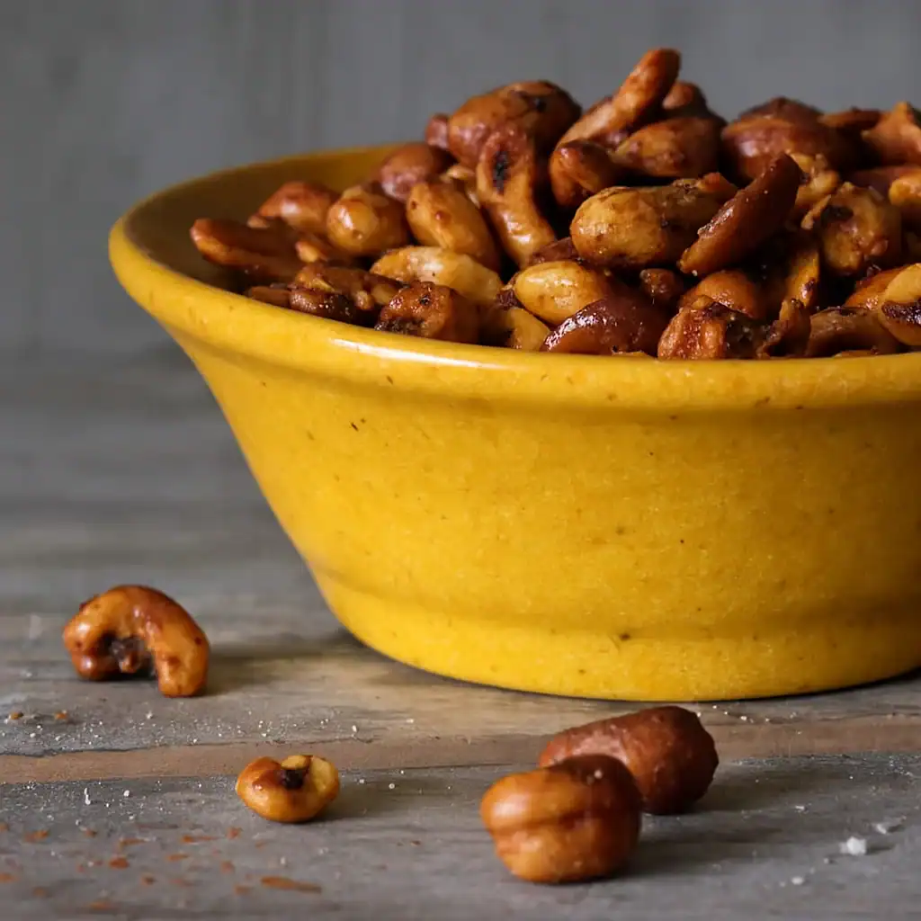 Geroosterde notenmix op schaal