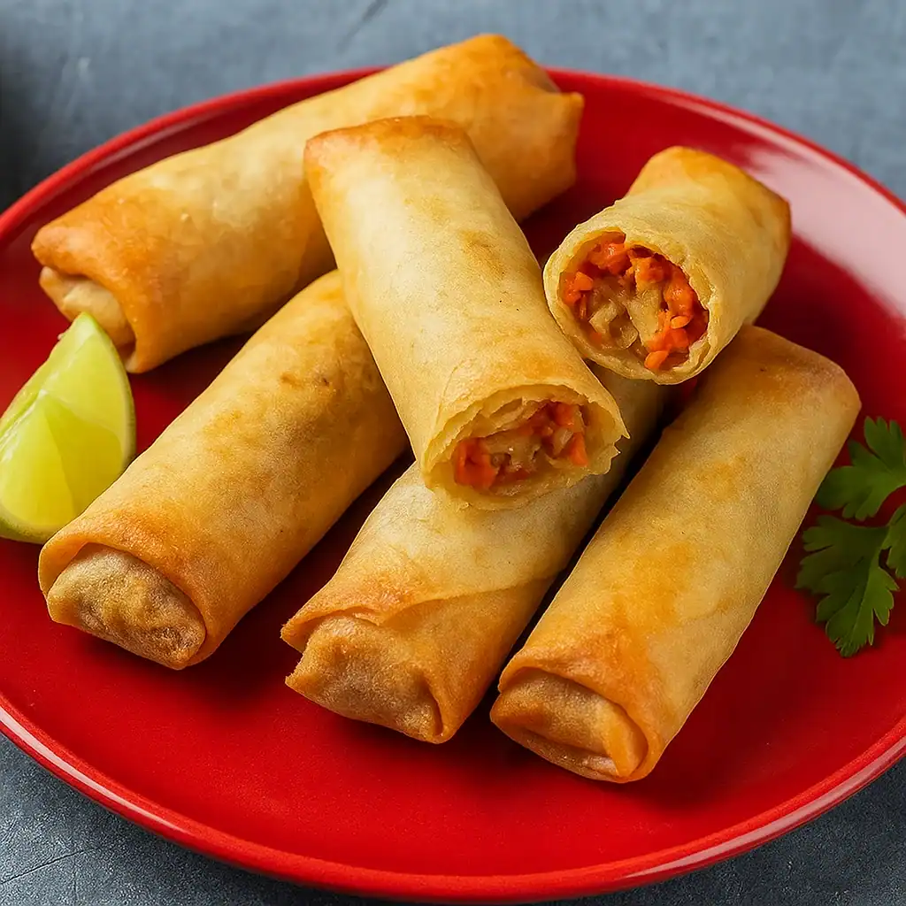 Vegan mini‑loempia’s met dipsaus