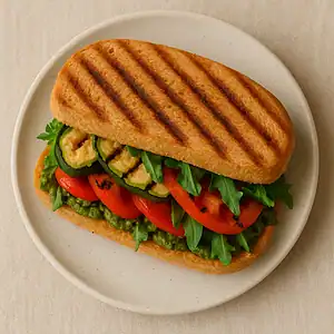 Gegrilde groenten panini met pesto