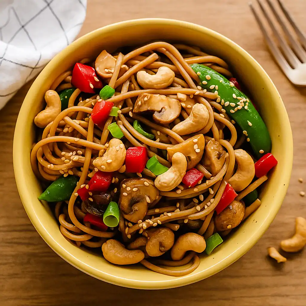 Soba noedels met groenten & sesamolie