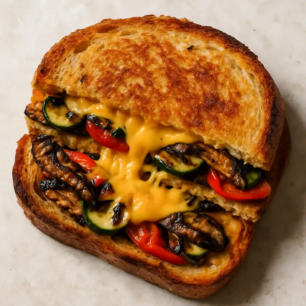 Gegrilde vegan tosti met kaas en tomaat