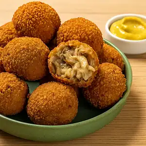 Plantaardige tussendoortjes recepten 4 Vegan bitterballen op bord