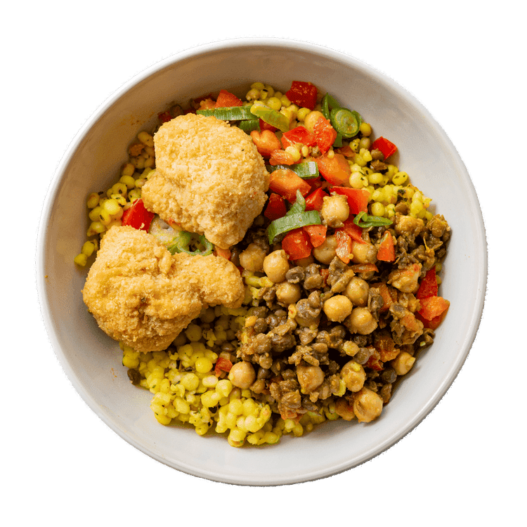 Couscous met bloemkooltempura en tajinekruiden
